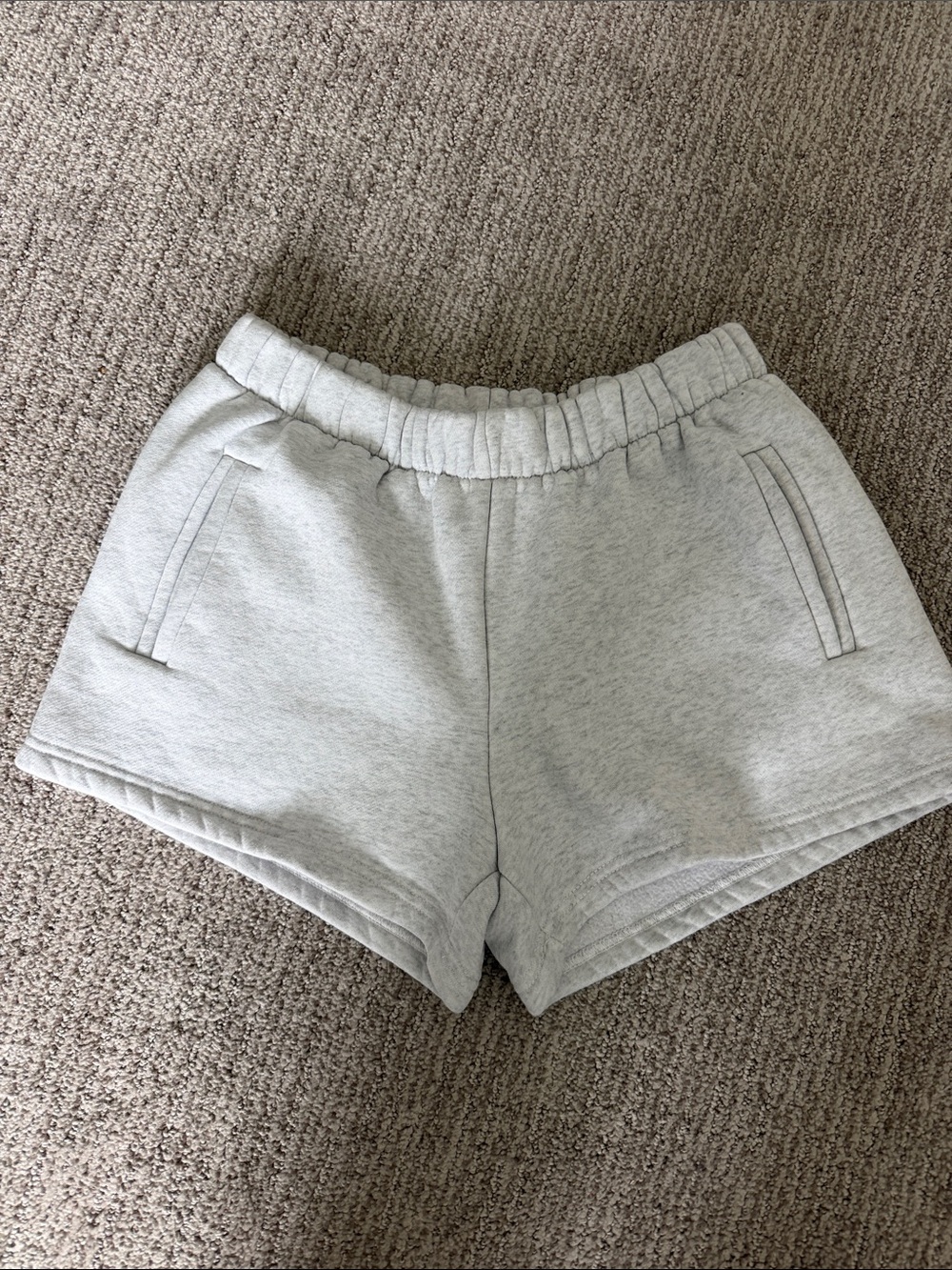 Stretch Women’s Light Gray Sweat Shorts -medium